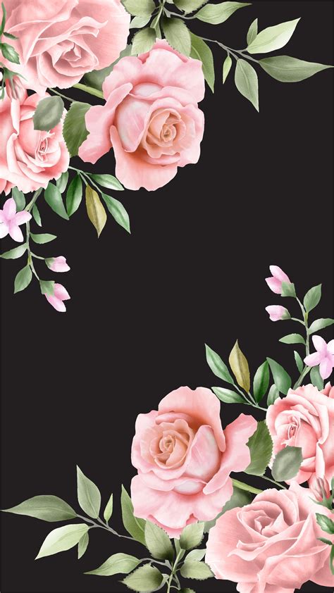 Pink and Black Floral Background in Illustrator, JPG, EPS, SVG ...