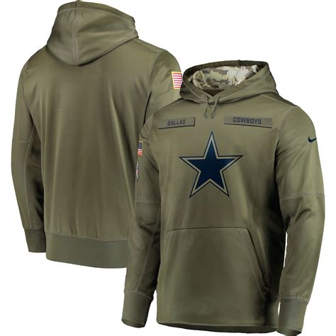 Nike Dallas Cowboys Olive Salute to Service Sideline Therma Performance Pullover Hoodie