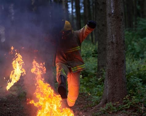 Premium Photo | Firefighter in action