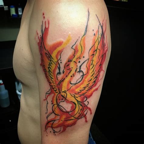 A watercolor Phoenix tattoo. #tattoo #phoenix #watercolor # ...