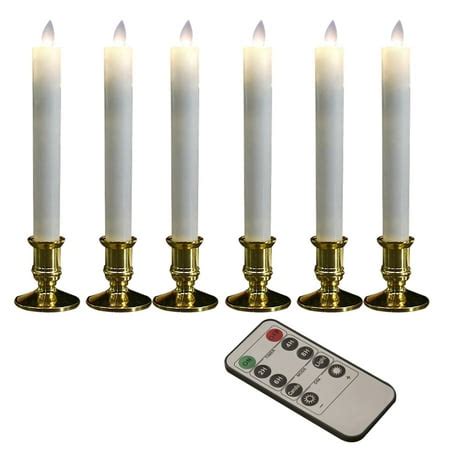 Houkiper Battery Operated Flickering Candles Real Wax Candles LED Window Taper Candles with ...