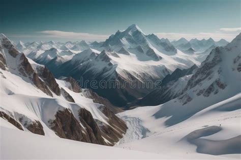 Mountains and Snow-capped Peaks of the Caucasus Mountains. Ai ...