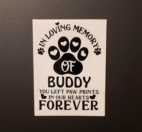 In Loving Memory Decal, Pet Memory Decal, Dog Memory Decal, in Loving ...