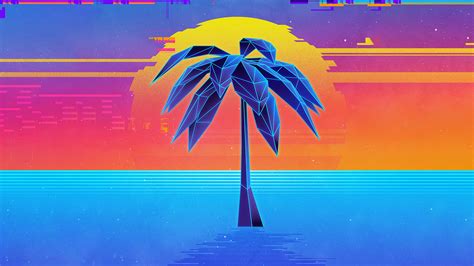 Neon Palm Tree Wallpaper 4K