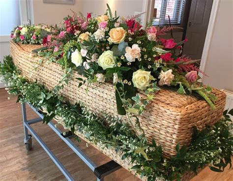 Funeral Design Country garden style casket spray with a daisy foliage garland | Funeral flowers ...