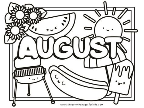 August Coloring Pages For Pre K