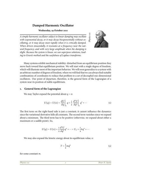 Damped Harmonic Oscillator - HMC Physics