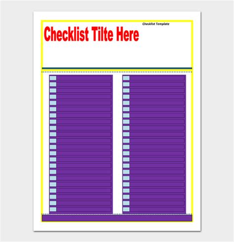 24 Free Task List and Checklist Templates (Word | Excel | PDF)