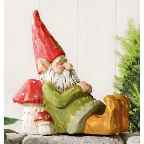 GiftCraft Large Sleeping Gnome Outdoor Garden Statue - Walmart.com - Walmart.com