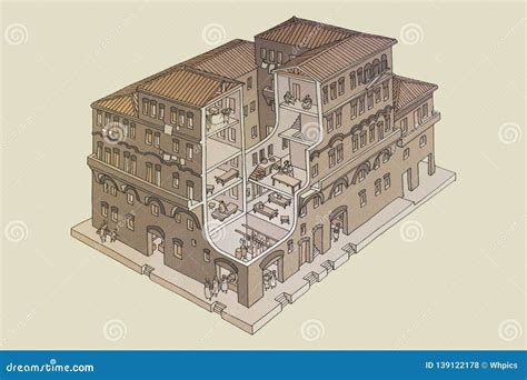 Roman Insulae or Apartment Building Editorial Stock Photo - Image of ...