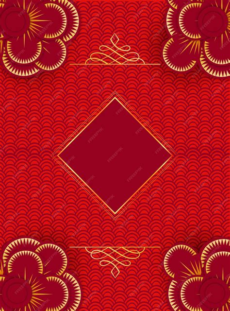 Premium Vector | Red background style Chinese New Year design template