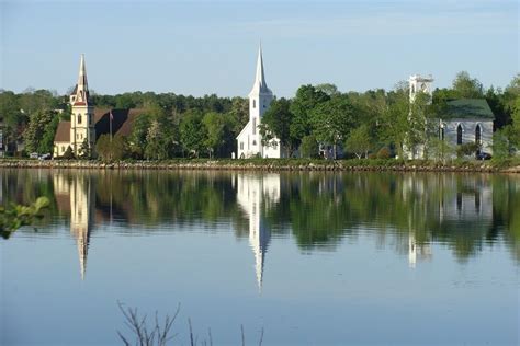 The three churches in Mahone Bay, Nova Scotia. I'm sure they are the ...