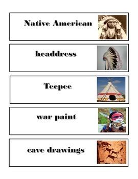 Native American/ Indian Word Wall words by Neal's Nest | TPT