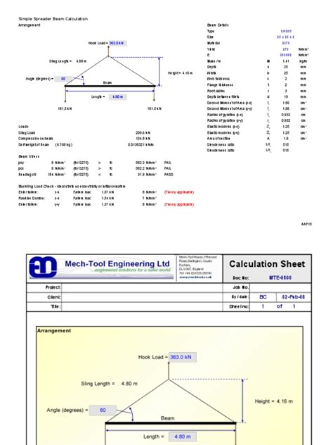 Spreader Beam Calc | PDF