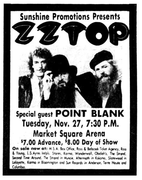 ZZ Top's 1979 Concert & Tour History | Concert Archives