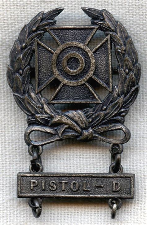 Rare 1920s US Army Marksman Badge for Pistol-D Made in England by J.R ...