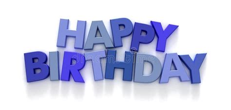 Happy Birthday in Blue Capital Letters Stock Illustration ...