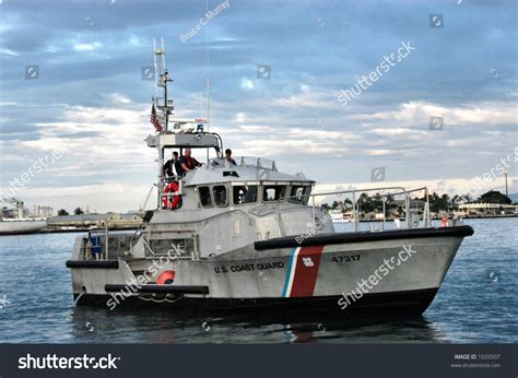 Us Coast Guard Patrol Boat In Honolulu Harbor, Oahu Hawaii. Stock Photo ...