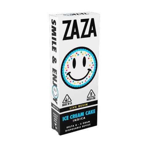 ZAZA Zbar 2g Delta 8 Live Resin Disposable - Ice Cream Cake - Indica ...