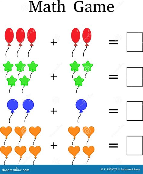 Mathematics Educational Game for Kids Stock Photo - Illustration of orange, educational: 117569578