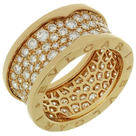 Bulgari B.Zero1 Diamond Rose Gold Band Ring Sz 6.25 - EU53 For Sale at ...