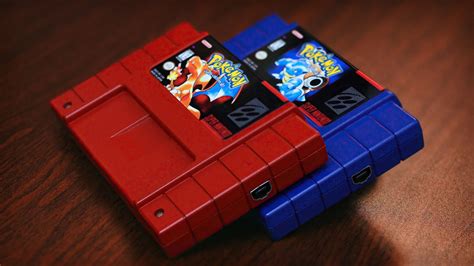 These Pokemon Red and Blue SNES cartridges sure are sleek