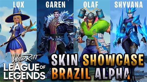 WILD RIFT CHAMPION SKINS SHOWCASE BRAZIL ALPHA TEST | League of Legends: Wild Rift - YouTube