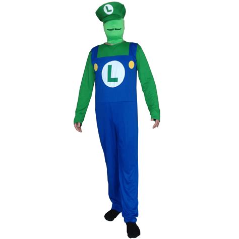 Luigi Adult Costume Super Mario Bros Spandex Lycra Bodysuit Nintendo Mens - Walmart.com ...