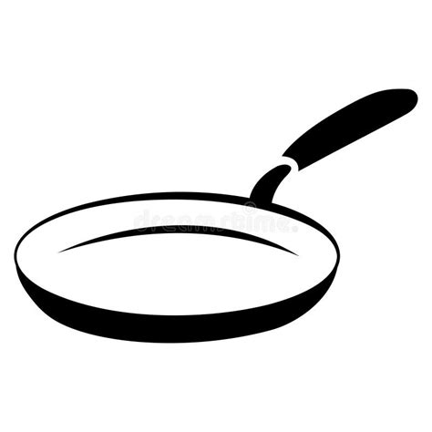 Frying Pan Isolated on White Background. Frying Pan. Silhouette Symbol. Kitchen Utensils for ...