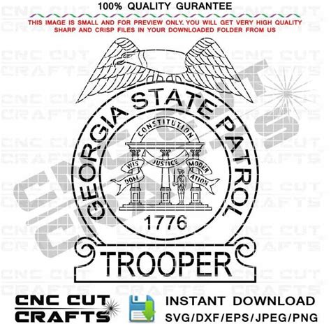 Georgia State Patrol Police Logo Svg Trooper Badge Vector - Etsy