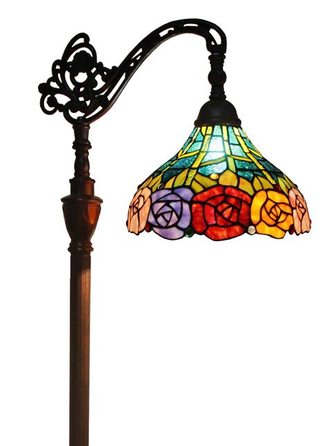 AM Tiffany Style 62-inch Roses Reading Floor Lamp