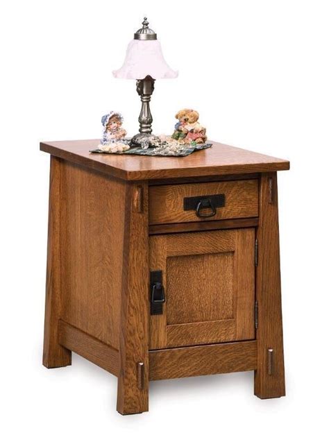 Amish Enchant Mission End Table Cabinet | End tables with drawers, Amish furniture, End tables