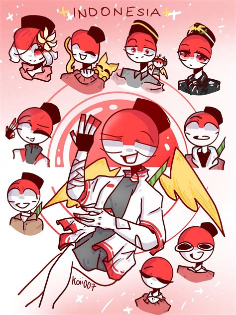 How many Indonesia countryhumans? | Ilustrasi karakter, Gambar karakter, Buku animasi