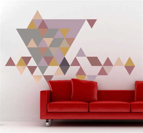 Pastel Triangles Geometric Wall Sticker - TenStickers