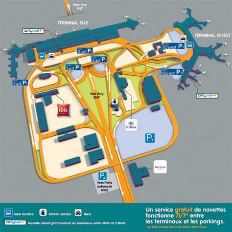 Orly airport map - Map of Orly airport (France)