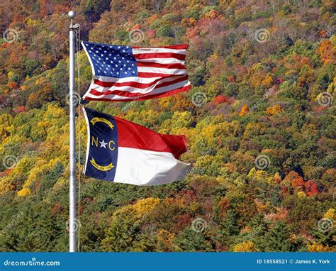 United States And North Carolina Flag Stock Image - Image: 18558521