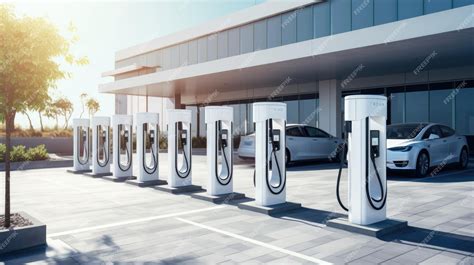 Premium Photo | Public EV charging station for electric car at modern ...