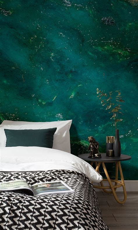 Jade Gemstone Wallpaper Mural | Hovia | Green bedroom design, Turquoise room, Small bedroom decor