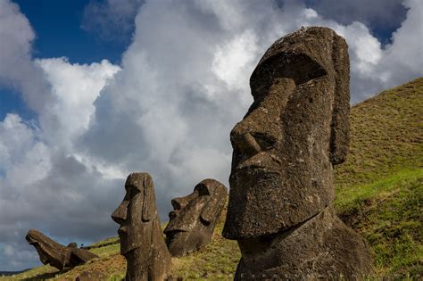 moai statue 2 stock image, easter island, chile - Sean Bagshaw Outdoor Exposure Photography