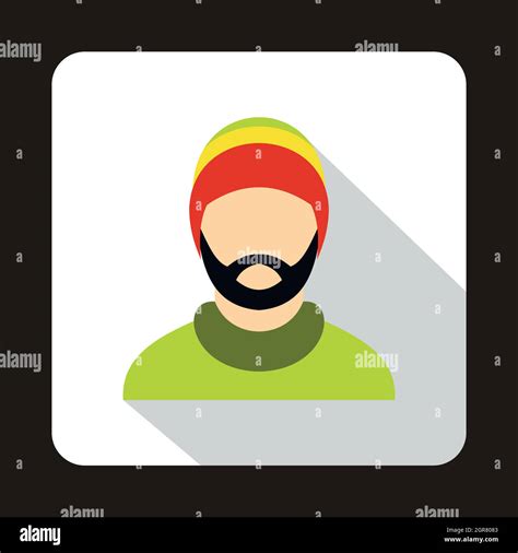 Man wearing rastafarian hat icon, flat style Stock Vector Image & Art - Alamy