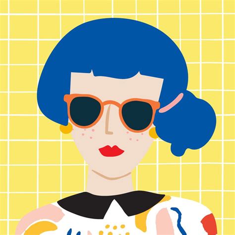 Blue haired girl illustration (With images) | Hair illustration, Face ...