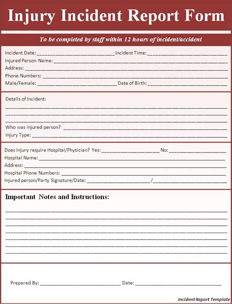 Incident Report Template | Free Word Templates