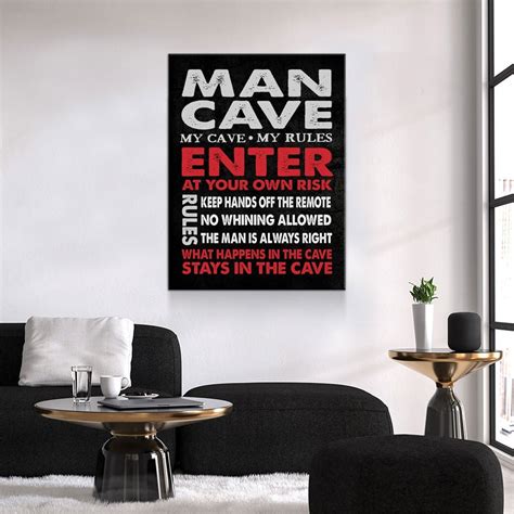 Man Cave Sign Canvas Wall Art Man Cave Decor Man Cave Gift - Etsy