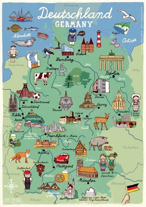 Germany tourism map - Germany map tourist destinations (Western Europe ...