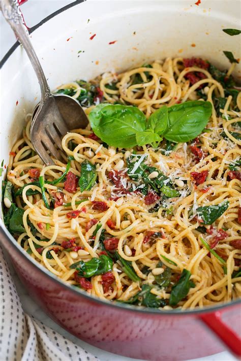 Spaghetti with Sun Dried Tomatoes and Spinach | Cooking Classy | Bloglovin’