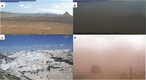 Examples of dust impacts: dust storm impacting visibility near ...