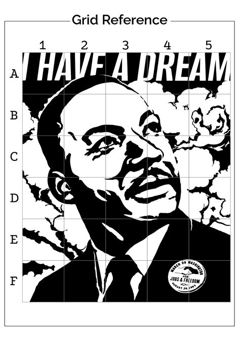 Collaborative Poster of Martin Luther King in Black and White - Drawing ...