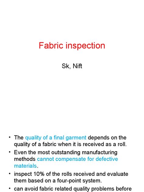 Fabric Inspection: SK, Nift | PDF | Textiles