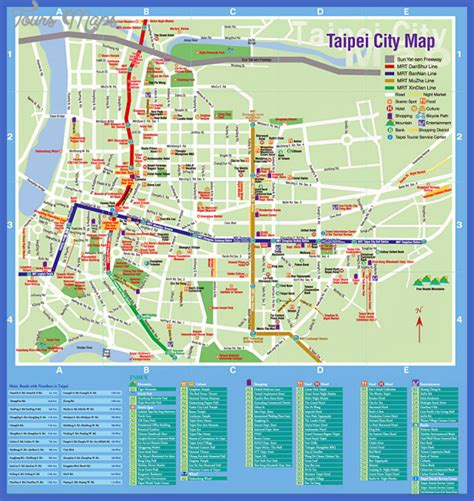 Taichung Map Tourist Attractions - ToursMaps.com