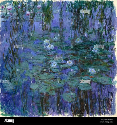 Claude Monet, Blue Water Lilies, painting in oil on canvas, 1916-1919 ...